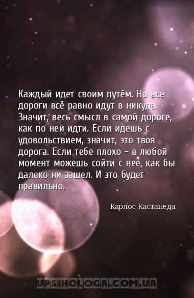 Каждый идет своим путём. Но все дороги всё равно идут в никуда. Значит, вес...