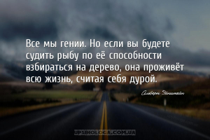 Все мы гении. Но если вы будете судить рыбу по её способности взбираться на...