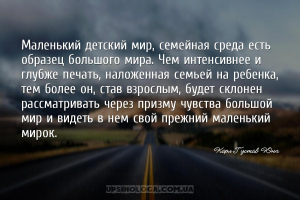 Маленький детский мир, семейная среда есть образец большого мира. Чем интен...