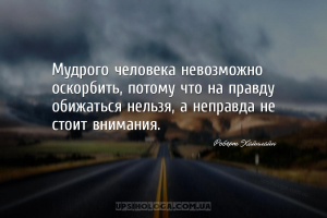 Мудрого человека невозможно оскорбить, потому что на правду обижаться нельз...