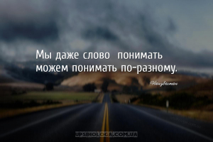 Мы даже слово «понимать» можем понимать по-разному....