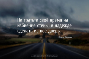 Не тратьте своё время на избиение стены, в надежде сделать из неё дверь....