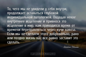 То, чего мы не увидели у себя внутри, продолжает оставаться глубокой индиви...