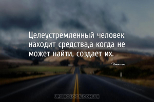Целеустремленный человек находит средства,а когда не может найти, создает и...
