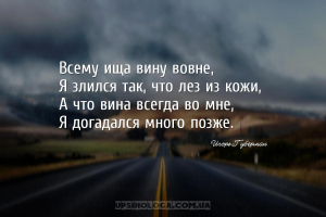 Всему ища вину вовне,
Я злился так, что лез из кожи,
А что вина всегда ...